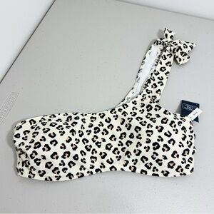 Abercrombie & Fitch Leopard Print One Shoulder Bikini Top Size Small NWT
